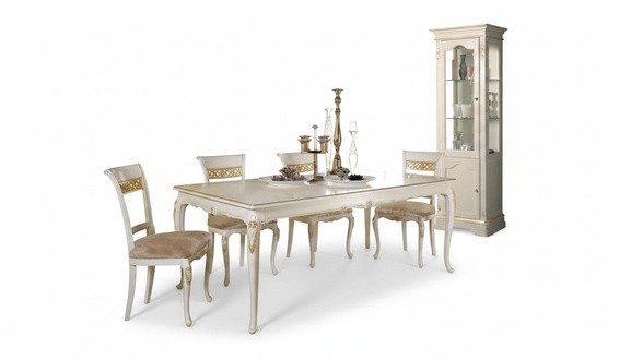 Dining room set 5 pieces dining table 4 chairs modern Italian furniture luxurious new