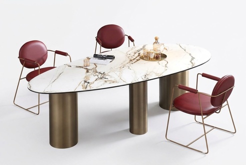 Dining Room Furniture Stainless Steel Oval Dining Table Design Tables Luxury Furniture Round New