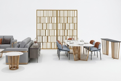 Dining room living room stainless steel design table 180x90cm luxury furniture dining table