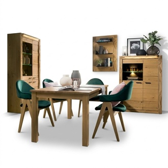 Dining Room Modern Set Dining Table 4x Chairs Designer 2x Display Cabinets Furnishing