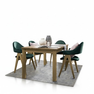 Dining Room Modern Set Dining Table + 4x Chairs Designer Luxurious Furniture