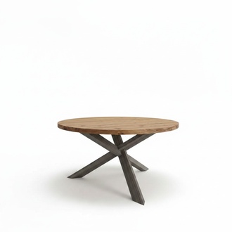 Dining Round dining table Wooden round kitchen table style modern brown 140cm