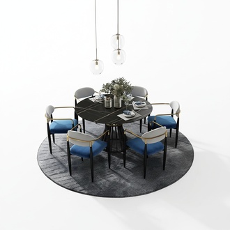 Dining Room Set Dining Table 6x Chair Set Table Group 7pcs Set Complete Sets