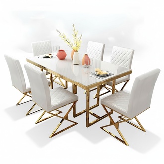 Dining room set dining table 6x chair sets table group 7 pieces. Completely