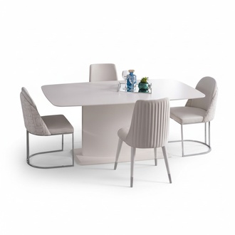 Dining room set dining table with upholstered chairs kitchen set white