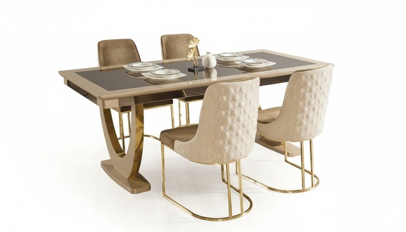 Dining Room Set Dining Table 4x Armchairs Chair Sets Sets 5pcs