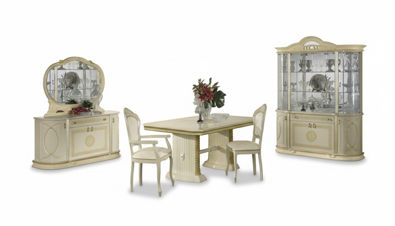 Dining Room Set Display Cabinet Dining Table Set Table Group 4pcs Set Complete Baroque