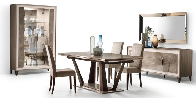 Dining room set dining table showcase chest of drawers mirror 4 pieces. Set arredoclassic