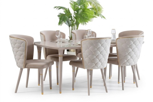 Dining room set table 6x chairs seating group dining room set table set 7pcs New