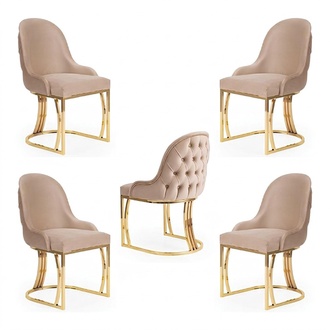 Dining Room Textile Gastro Chair Design Set 4x Armchair Fabric Upholstery Chairs