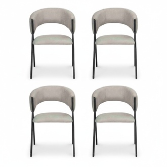 Dining room textile group set 4x armchair chair design fabric upholstered chairs