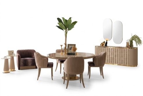 Dining set dining table with 4 chairs, sideboard, mirror, dining group, dining room set 8 pieces.