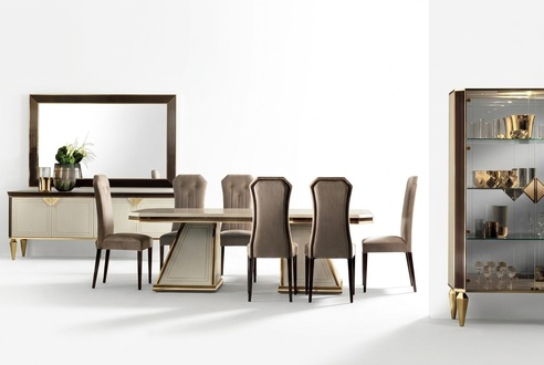 Dining table 6x chair dining room set dining group group table table arredoclassic 7 pcs.