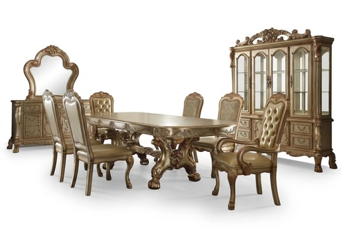 Dining Table 6x Chairs Commode Mirror 9pcs Dining Set Group Set Table New