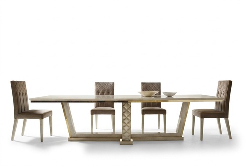Dining room set of rectangular fixed table & 8x chairs in art nouveau style italian furniture arredoclassic™