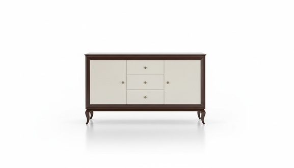 Modern style made of real wooden living room set of dining table, 2x-chairs, sideboard, mirror, showcase & chest of drawers
