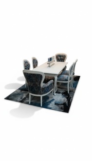 Dining table designer seat recliner chairs set table + 6 chairs set dining room