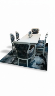 Dining table designer seat recliner chairs set table + 4 chairs set dining room