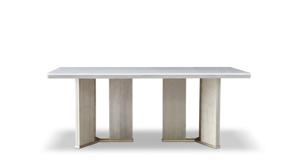 Modern style made of real wooden rectangular dining table italian furniture stainless steel, 200x100cm