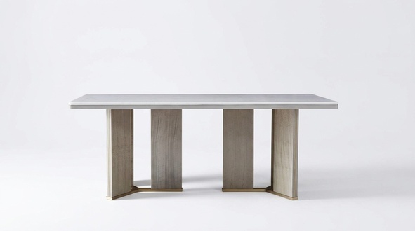 Modern style made of real wooden dining/living room rectangular table stainless steel