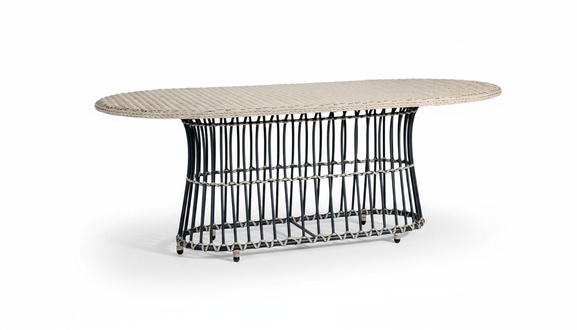 Dining table luxury modern cream white high quality rattan design coffee table