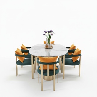 Dining Table Marble Stainless Steel New Creative Modern Design Furniture Luxury Dining Room Table