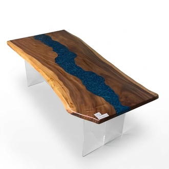 Dining table sea water river wood river table 200x90 tables epoxy resin
