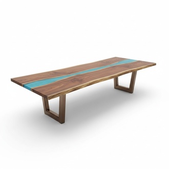 Dining table River Table Real wood river table 260x100 Solid tables epoxy resin