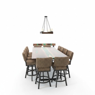 Dining table River Table solid tables 240x100 river table epoxy resin Sea Waterfall