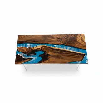 Dining Table River Table Wooden River Table 180x90 Solid Tables Epoxy New