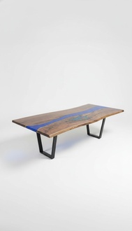 Dining Table Sea Water River Real Wood River Table 260x100 Tables Epoxy New