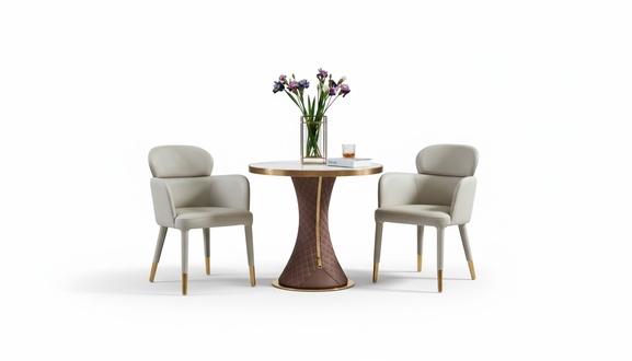 Dining table set, armchair, chairs, group of 3 pieces. Set of Italian style furnishings