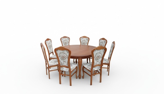 Dining Table Set Table + 8x Chairs Chair Dining Room Set Round Table