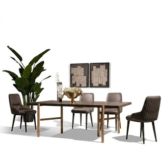 Dining table Dining room table Dining room table Wood Brown Modern Gold Design
