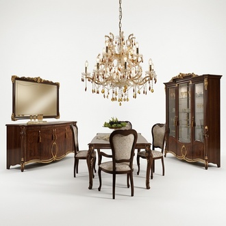 Dining room wooden table in art nouveau style italian furniture arredoclassic™