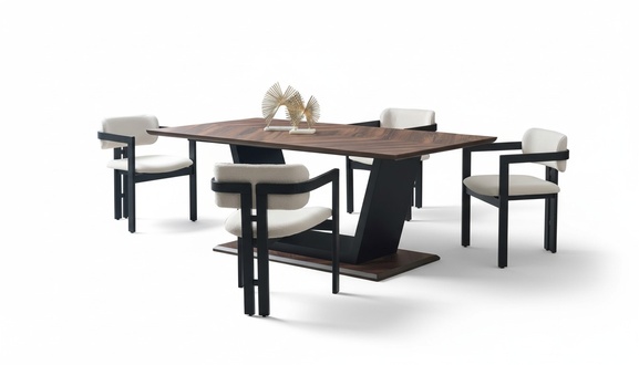 Dining table with 4 chairs, kitchen table, dining set, dining room, wood metal
