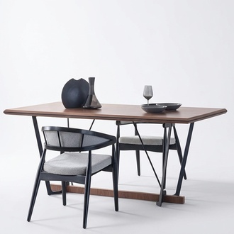 Dining Room Table Wooden Dining Table Dining Room Table Brown Wood 180 cm