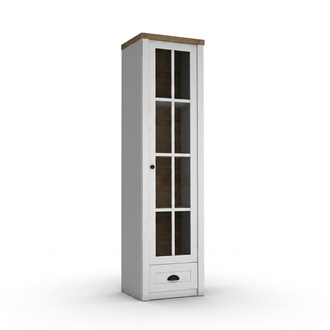 Display cabinet made of wood in white modern elegant style