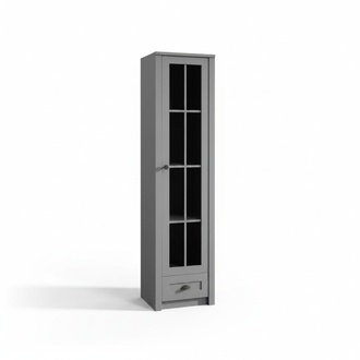 Display cabinet gray wood modern elegant