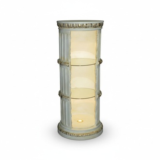 Display Case Bar Shelf Glass Amphora Vase Bottom Bevel Column Cabinet Showcases Shelves 1858
