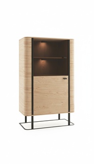 Modern style made of real wooden showcase/cupboard with swing doors, model - GRW34