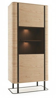 Modern style made of real wooden oval showcase/cupboard, model - GR-W12