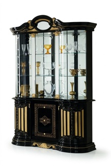 Baroque style made of real wooden dining room gloss massive showcase/cupboard