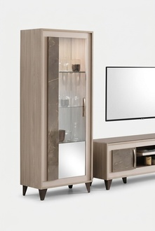 Showcase glass cabinet shelf bookcase wall unit cupboard furniture shelves living room