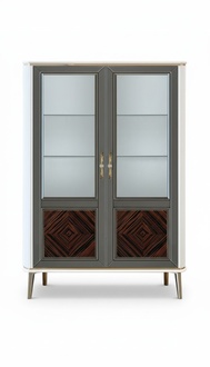 Showcase Luxury Cabinet White Wood Cabinets Living Room Glass Cabinet Modern New
