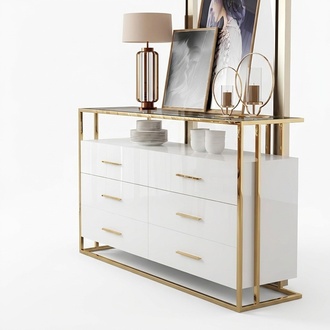 Dresser Showcase Cabinet Chest of Drawers Modern Style Living Room Display Cabinet New