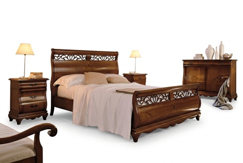 Double bed 2 bedside tables solid wood bedroom furniture solid wood set New