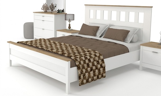 Double bed bedroom 160cm mattress gray modern style wood