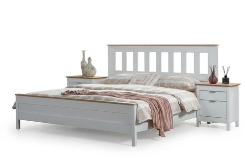 Double bed bedroom 160cm mattress white modern style wood