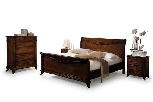 Double bedroom bed furniture wood design Vaccari giovanni beds solid